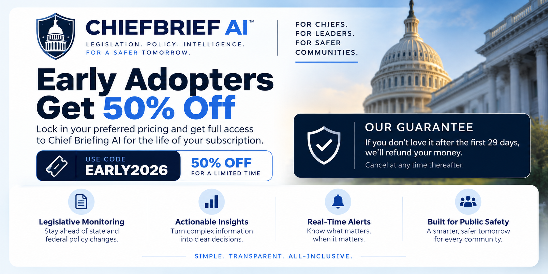 Early adopters get 50% off with code EARLY2026 — ChiefBriefing AI founding agency offer